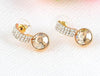 Earrings with Amber Swarovski crystals