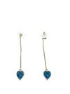 Heart Drop Earrings with Swarovski Crystals
