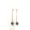Heart Drop Earrings with Swarovski Crystals