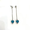 Heart Drop Earrings with Swarovski Crystals