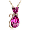 women's swarovski cat necklace