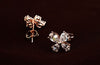Rose Gold Leaf Earrings with Swarovski Crystal