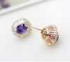 Stud Earings with Amethyst Swarovski Crystal