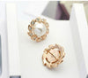 Stud Pearl Earrings with Simulated Swarovski