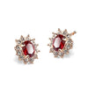 Princess Stud Earrings with Ruby Swarovski Crystals