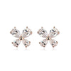 Rose Gold Leaf Earrings with Swarovski Crystal