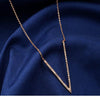 Minimal V Necklace in Rose Gold