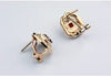 Gold Finish Jewellery Set with Swarovski Ruby Crystals