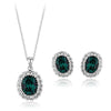 Leaf Jewellery Set with Emerald Swarovski