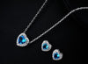 SweetHeart Jewellery Set with blue Swarovski Crystals