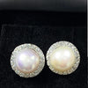 Large Silver Pearl Earrings