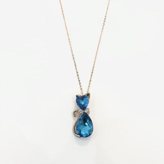 Crystal Cat Necklace with Swarovski Crystals