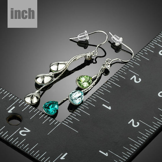 Rose Gold Gypsy Earrings with Swarovski Crystal