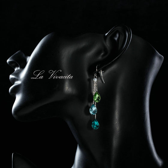 Rose Gold Gypsy Earrings with Swarovski Crystal