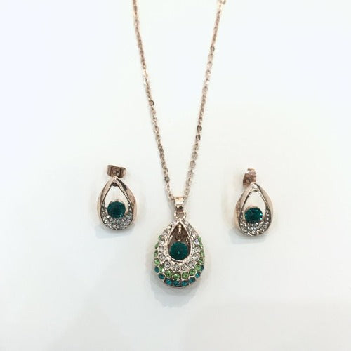 Angelic Earrings and Necklace Set with Swarovski Crystal