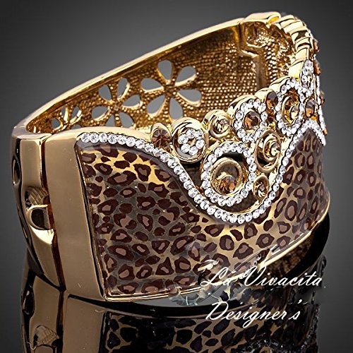 Leopard Crown Bracelet with Swarovski Crystals