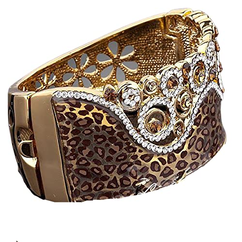 Leopard Crown Bracelet with Swarovski Crystals