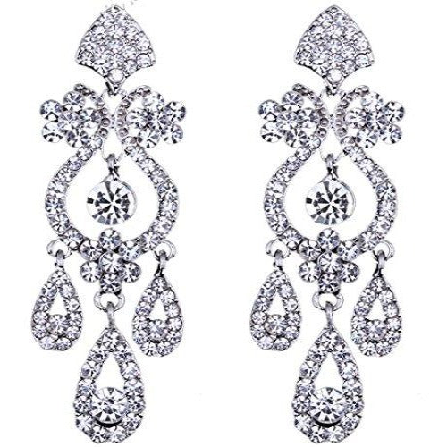 Gold Plated Drop Earrings with Swarovski Crystals