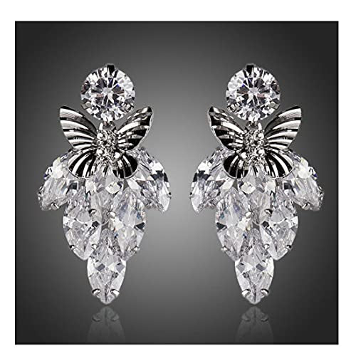 Butterfly Drop Earrings With Swarovski Crystal