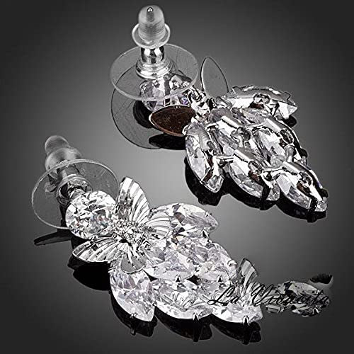Butterfly Drop Earrings With Swarovski Crystal