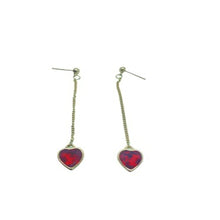  Ruby Heart Drop Earrings