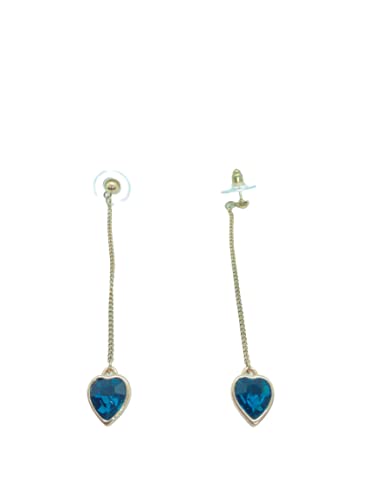 Heart Drop Earrings with Swarovski Crystals