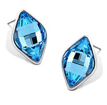  Blue Ocean Stud Earrings With Swarovski Crystals