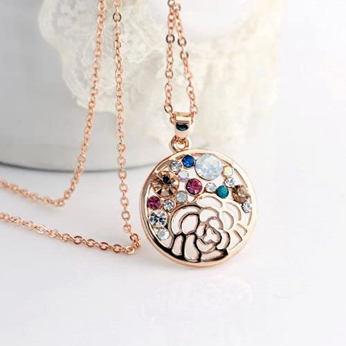 Enchant Round Pendant With Swarovski Crystals