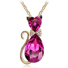  women's swarovski cat necklace