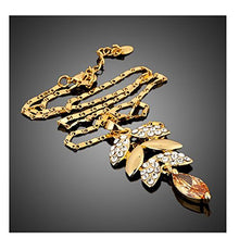  Leaf Necklace with Swarovski Crystals