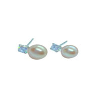  Freshwater Pearl Silver Earrings with Swarovski Crystals