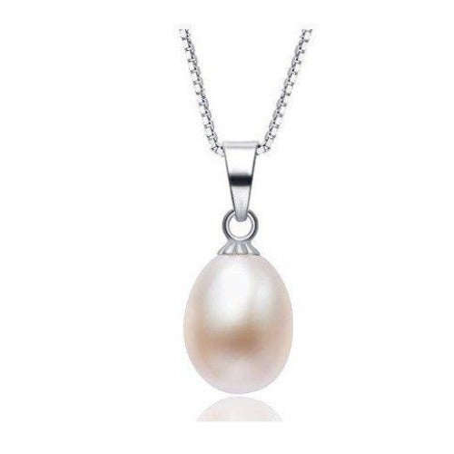 Silver Earrings and Necklace Set with Freshwater Pearls