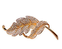  Leaf Brooch with Swarovski Crystals