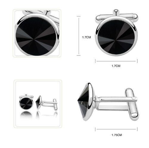 Crystal Cufflinks with Gold Plating