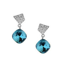  Gold Plated Earrings with Sapphire Swarovski Crystal