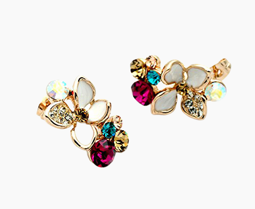 Bloom Earrings with Swarovski Crystals