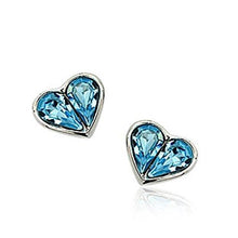  Heart Stud Earrings with Swarovski Crystal 18ct Gold Plated