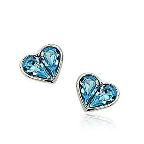 Heart Stud Earrings with Swarovski Crystal 18ct Gold Plated