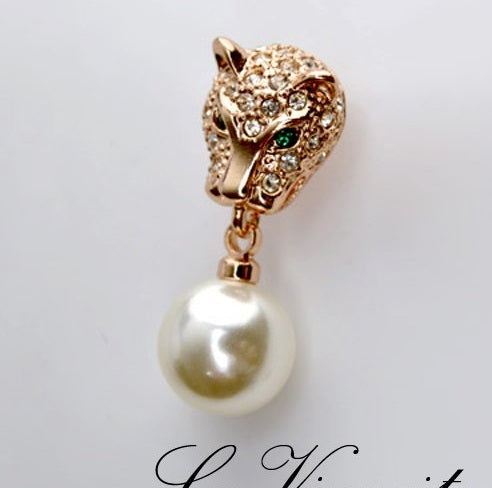 Leopard Desire Earrings with Swarvoski Crystals
