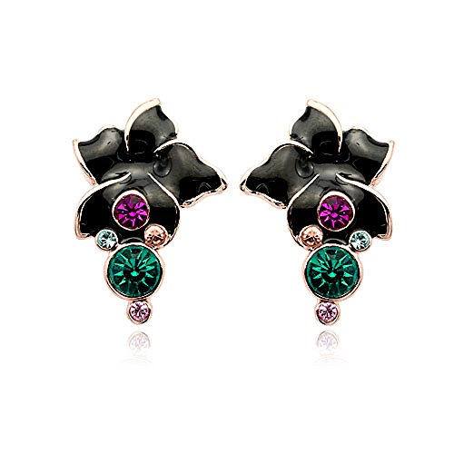 Black Bloom Stud Earrings