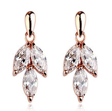  Leaf Earrings with Swarovski Crystals