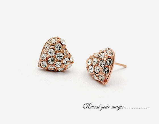 Classic Heart Earrings with Swarovski Crystals