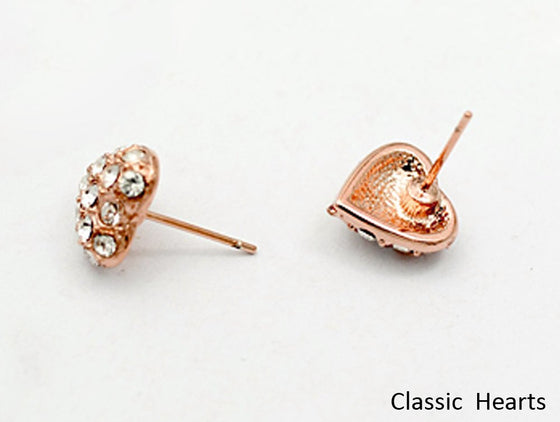 Classic Heart Earrings with Swarovski Crystals