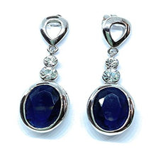  Drop Earrings with Deep Blue Swarovski Crystals