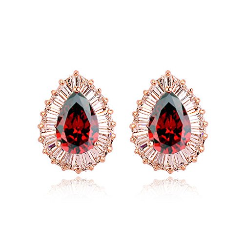 Ruby Swarovski Crystal Stud Earrings