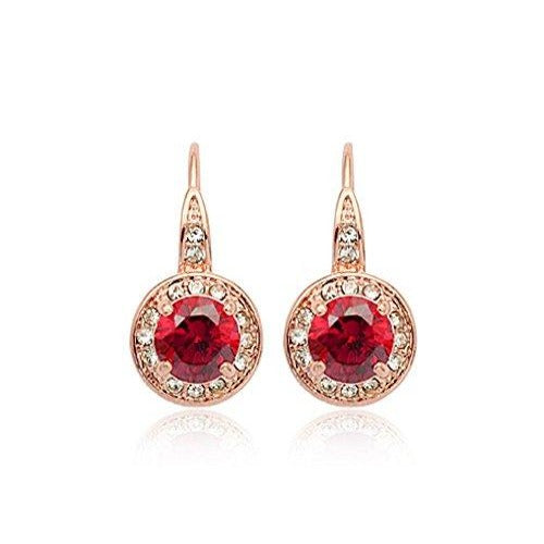 women's swarovski ruby earrings