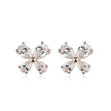  Rose Gold Leaf Earrings with Swarovski Crystal