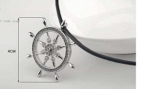 Anchor Wheel Double Necklace Set