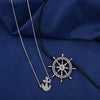 Anchor Wheel Double Necklace Set