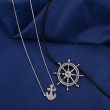  Anchor Wheel Double Necklace Set